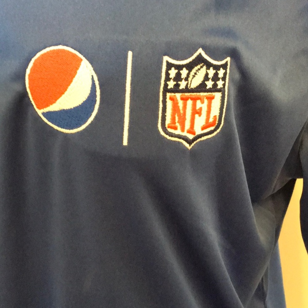 Dunbrooke Authentic Pepsi NFL Royal Blue Zip Neck Pullover Size Medium NWT